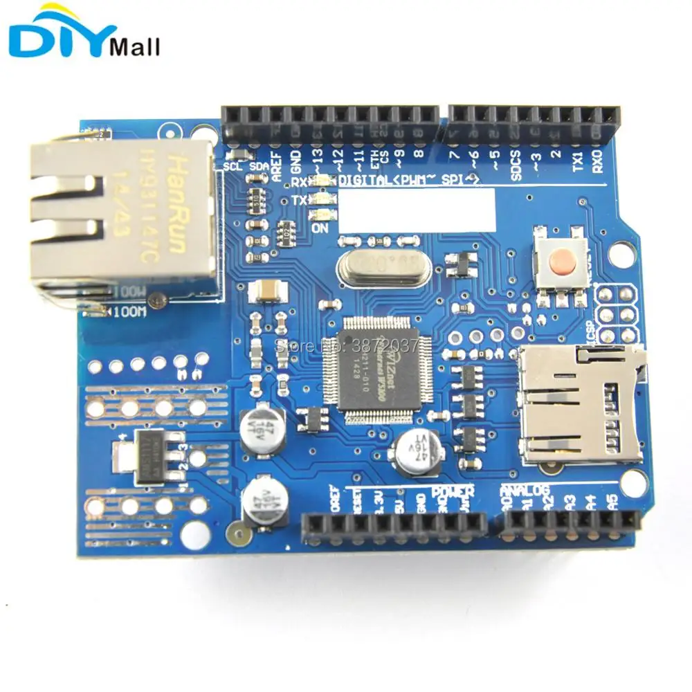 

5pcs/lot Ethernet Shield W5100 R3 Development Board for Arduino UNO Mega 2560