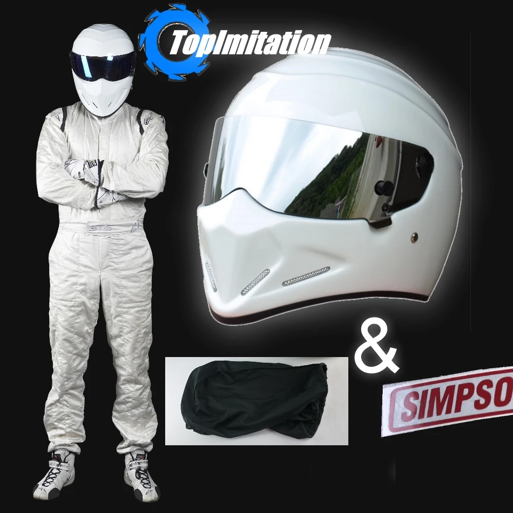 TopGear шлем Стига/Мотоцикл Велосипед картинг гоночный шлем/белый Цвет &amp