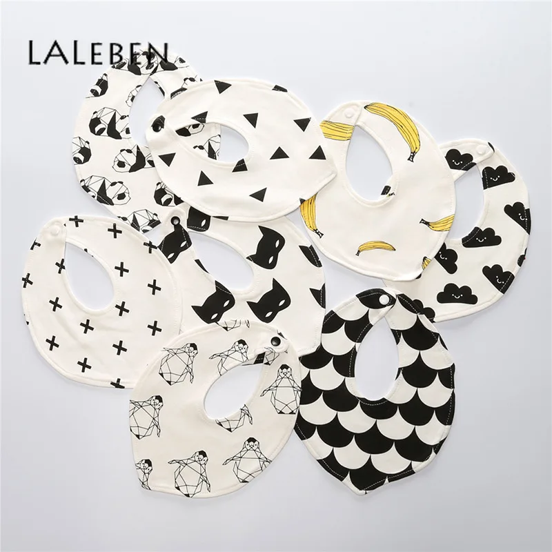 Laleben Unisex Baby Bibs Newborn Boy Girl Bandana Fashion Cartoon Animals Cotton Baby Scarf Triangle Towel Baby Girl Stuff