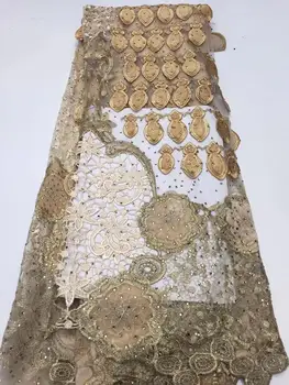 

African Lace Fabric 2019 High Quality nigeria Lace with Stones French Net Tulle Lace Fabric For Party Dress