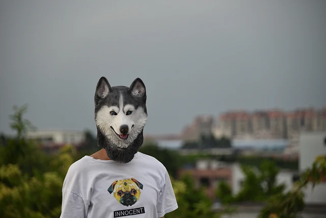 halloween siberian husky dog latex mask novelty costume party fancy dress animal masks