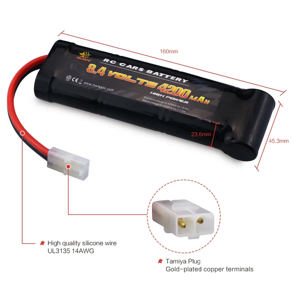 Melasta 8,4 V 4200mAh 7-Cell плоский аккумулятор NiMH с разъемом Traxxas/Tamiya для дистанционного управления гоночными автомобилями RC Toys