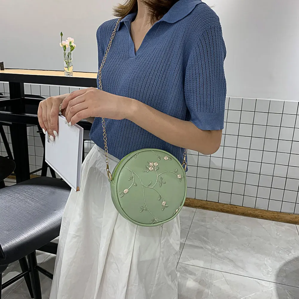 2019 Женская мода Цветок Маленькая круглая сумка Широкий сумка на ремне Сумки поясная сумка