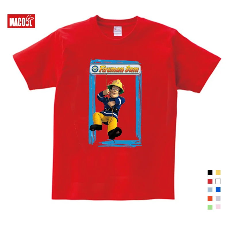 2019 Children Cartoon Fireman Sam Print Cotton T-shirts For Boy Shirt Girl Short Sleeve Tee Tops Clothes Kids Clothing 3T-9T 2019 Children Cartoon Fireman Sam Print Cotton T-shirts For Boy Shirt Girl Short Sleeve Tee Tops Clothes Kids Clothing 3T-9T