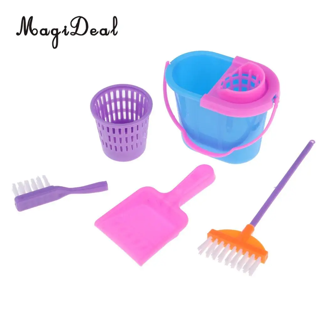 Miniature 15 Pieces Cleaning Tools Set Simulation Baby Supplies for 9-11inch Reborn Doll MellChan Doll Bedroom Accessories