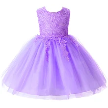 Haute Qualité bébé Dentelle filles robe 1-2 ans d’anniversaire robe sequin baptême baptême parti robe de mariée pour infantile