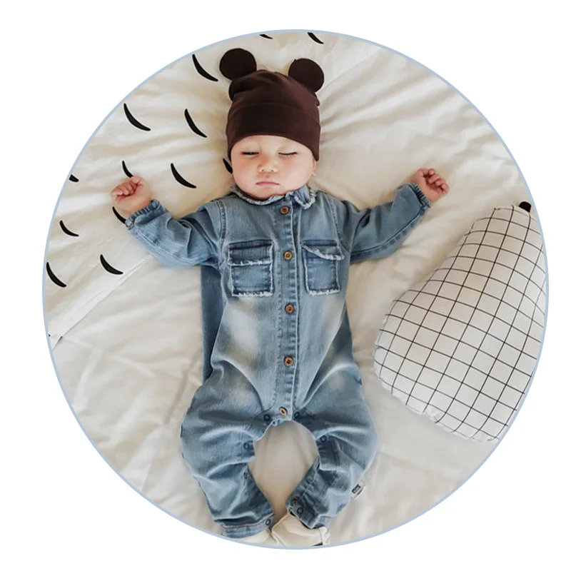 2017 Soft Denim Baby Romper Graffiti Infant Clothes Newborn Jumpsuit Babies Boy Girls Costume Cowboy Fashion