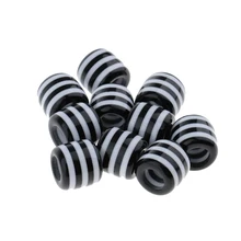 10 шт. резиновые в полоску бусины для косичек волос заколка с бусинами для плетения волос браслет ожерелье DIY