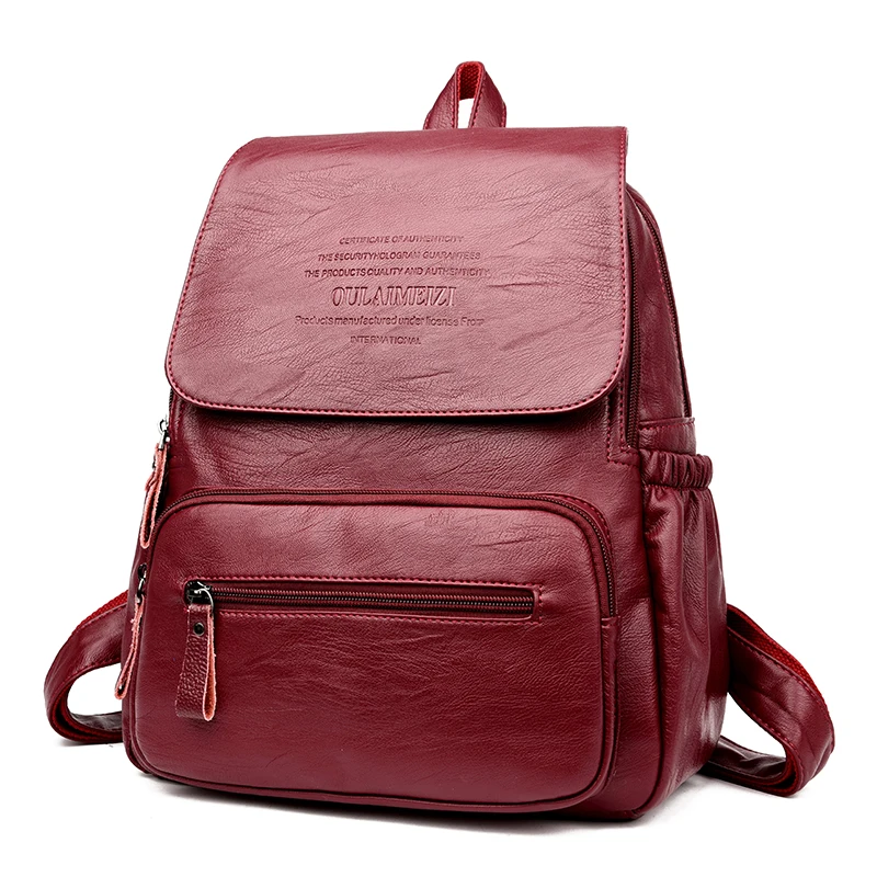 

Vintage Leather Backpack Female Travel Shoulder Bag Mochilas Women Purse Backpack Large Capacity Rucksacks for Girls Dayback New