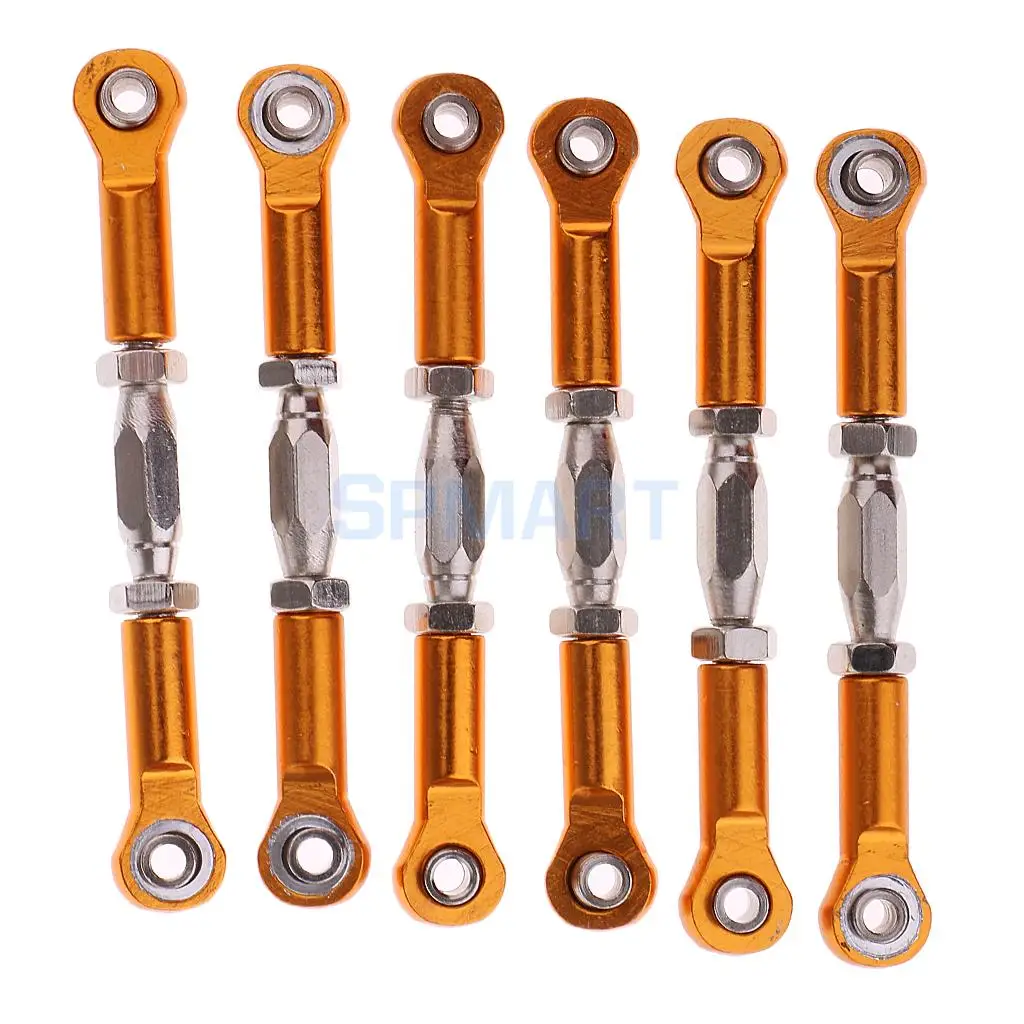 6Pcs 1/10 RC Car Steering Servo Linkage Turnbuckle Front Rear 166617 166017 106017 for Redcat HSP Truck