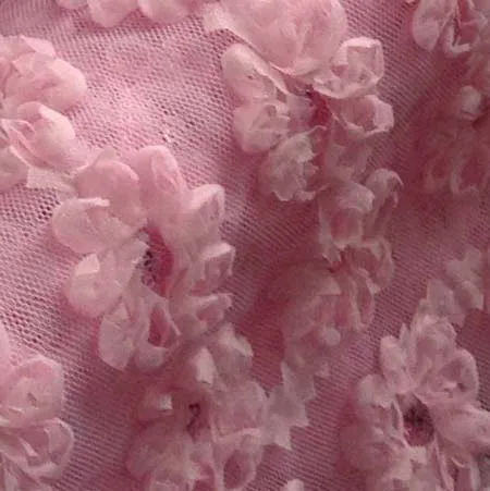 Сетчатая, кружевная ткань с шифоновыми 3D розами и вышивкой пайетками, ткань для пошива женских платьев, юбок, блузок, свадебных украшений. Отрезы декоративной вышитой ткани для лоскутного шитья - Цвет: Pink