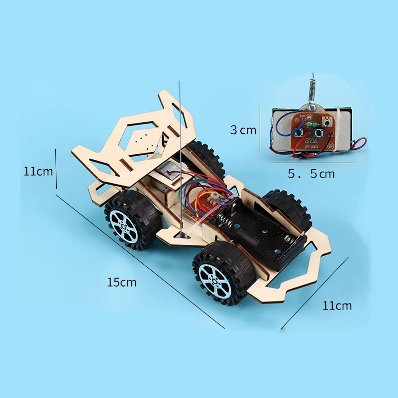 DIY Электрический четыре колеса автомобиля собранные Пазлы науки наборы для