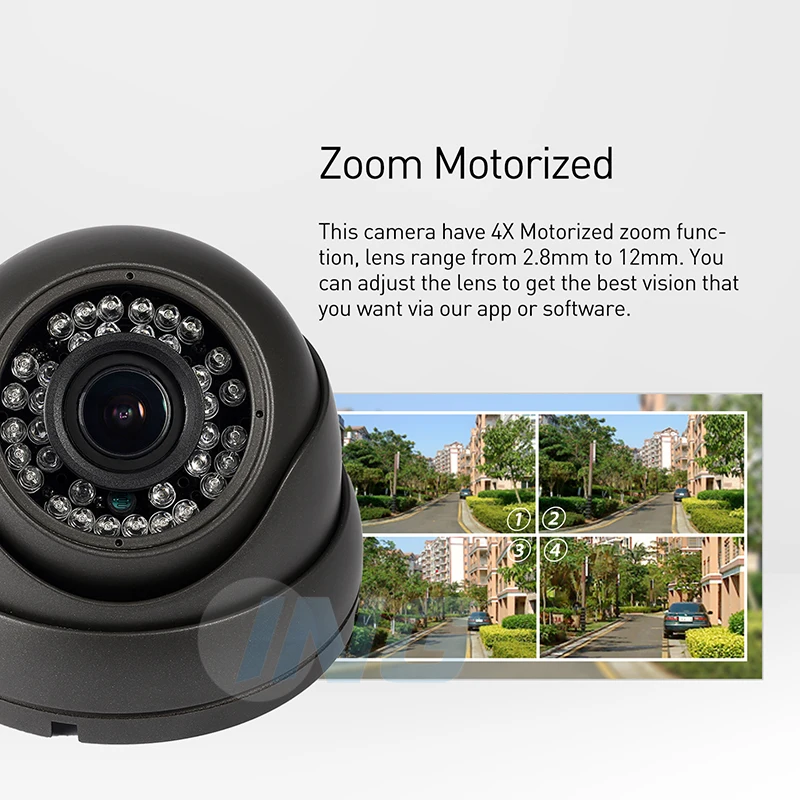 Водонепроницаемая POE 1080P Автоматическая 4 кратная моторизованная IP камера с зумом