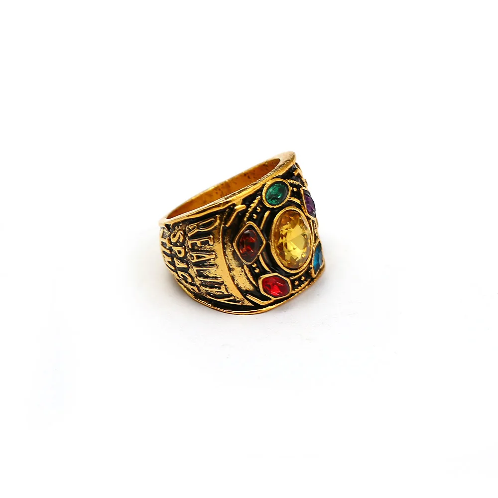 

Avengers Infinity War Thanos Golden Infinity Gauntlet Become Metal Ring Costume Accessory Cosplay Pendants