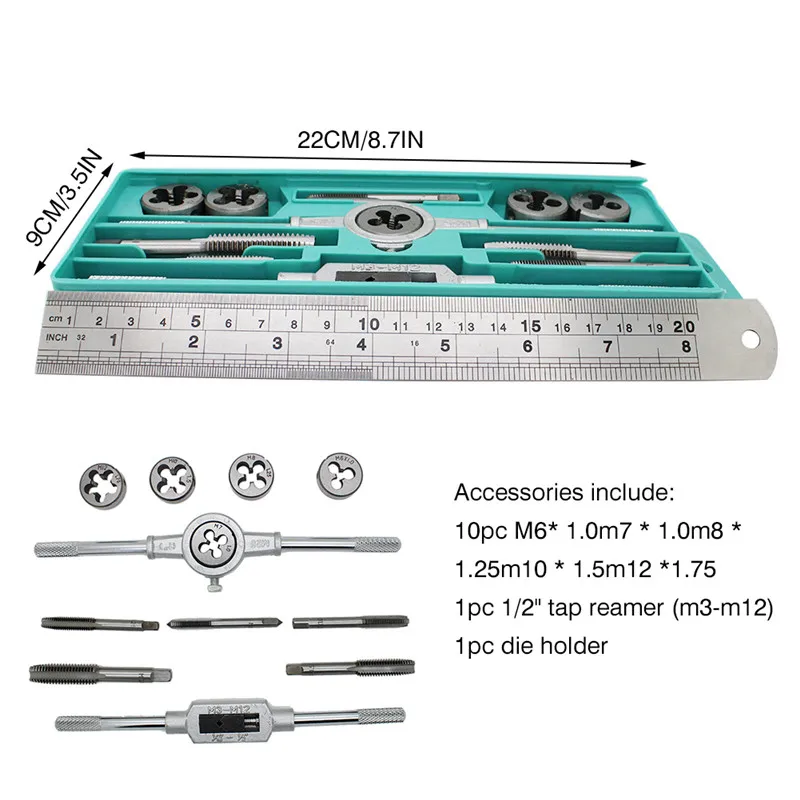 12 шт./20 шт. набор метчиков и штампов из легированной стали, тонкие резьбовые заглушки, метчики, витые нарезающие инструменты, винтовые спиральные сверла