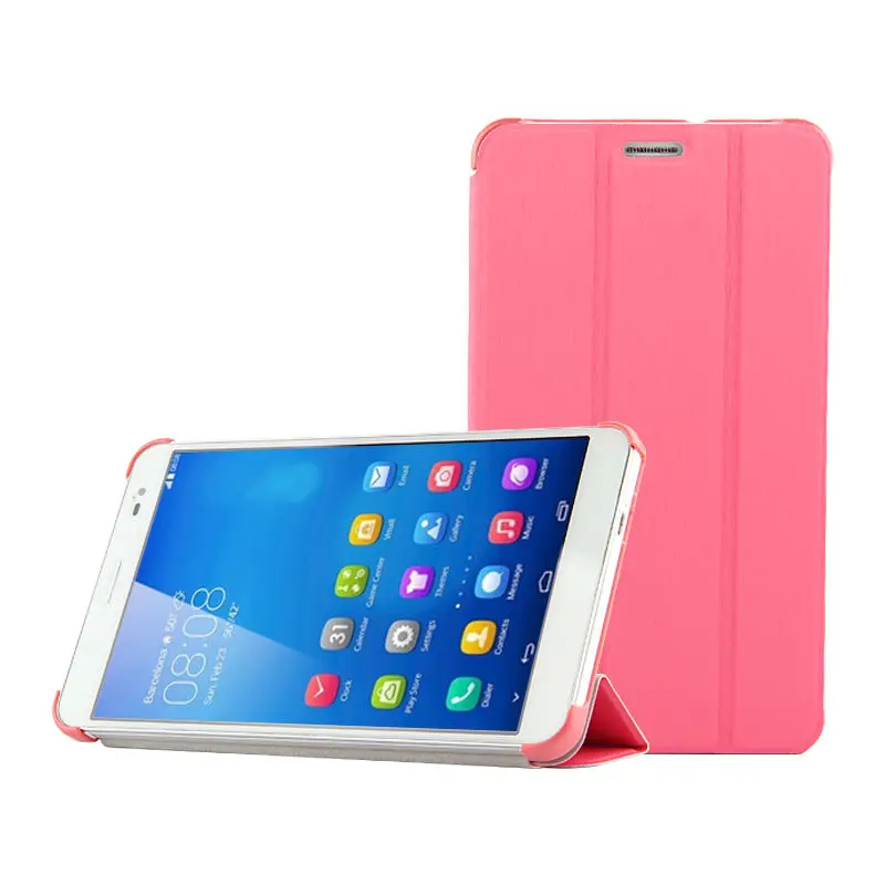 Чехол для huawei MediaPad X1 7,0 чехол Защитный PU смарт-чехол кожаный планшет для huawei Honor X1 7 7D-501U 7D-503L протектор - Цвет: pink