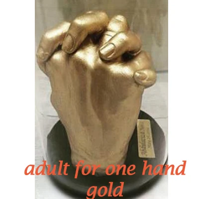 adult-a hand-gold Oklady 3D Ручная форма для печати ног для детского порошка штукатурка литья комплект отпечаток руки подарок на память детский памятник для роста - Цвет: adult-a hand-gold