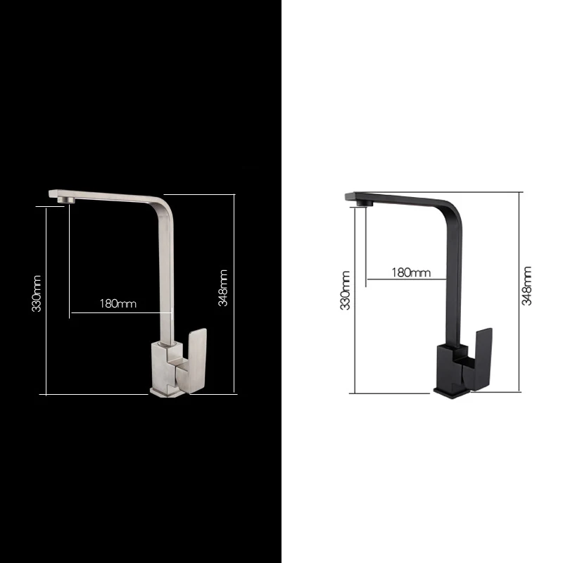 Смеситель для кухни и ванной щетка из нержавеющей стали площади поворотный кран и смеситель для кухонной раковины бортике одной ручкой смеситель для раковины