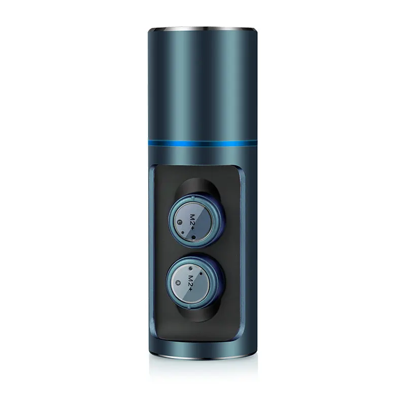 Беспроводной 5,0 Bluetooth гарнитура IPX5 Водонепроницаемый наушники-вкладыши TWS стерео спортивные Eaphones с загрузочной чехол для samsung Xiaomi Iphone - Цвет: Dark blue