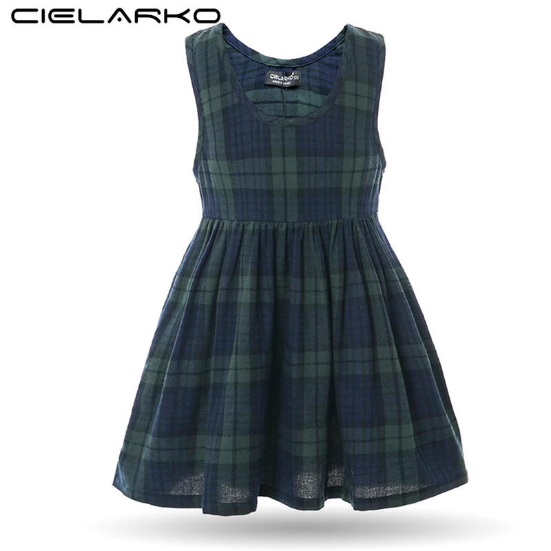 Cielarko Summer Girls Plaid Dress Green ...