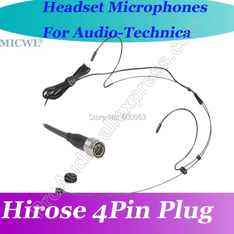 

MICWL T70 Black Omni Directivity Comfortable ear Hook Headset Microphone for Audio-Technica Wireless Hirose 4Pin connector