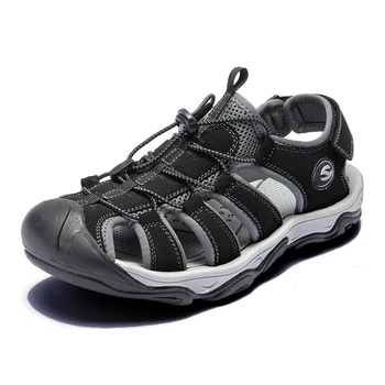 

Romen 2019 Classics Men Shoes Lesther Beach Slippers Large Size Outdoor Casual Shoes Rubber Comfort Flat Sandals Shoes