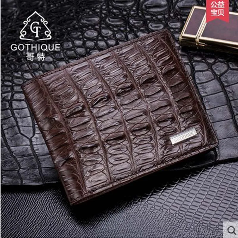 

gete Crocodile wallet man Thai leather short wallet multi-card business wallet crocodile bag men's bag