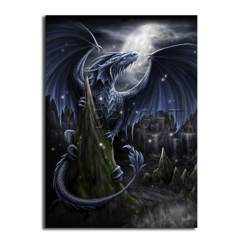 

5d Diamond Mosaic Handmade Diamond Painting Cross Stitch Dragon Diamond Embroidery Moon Patterns Rhinestones Arts New Year