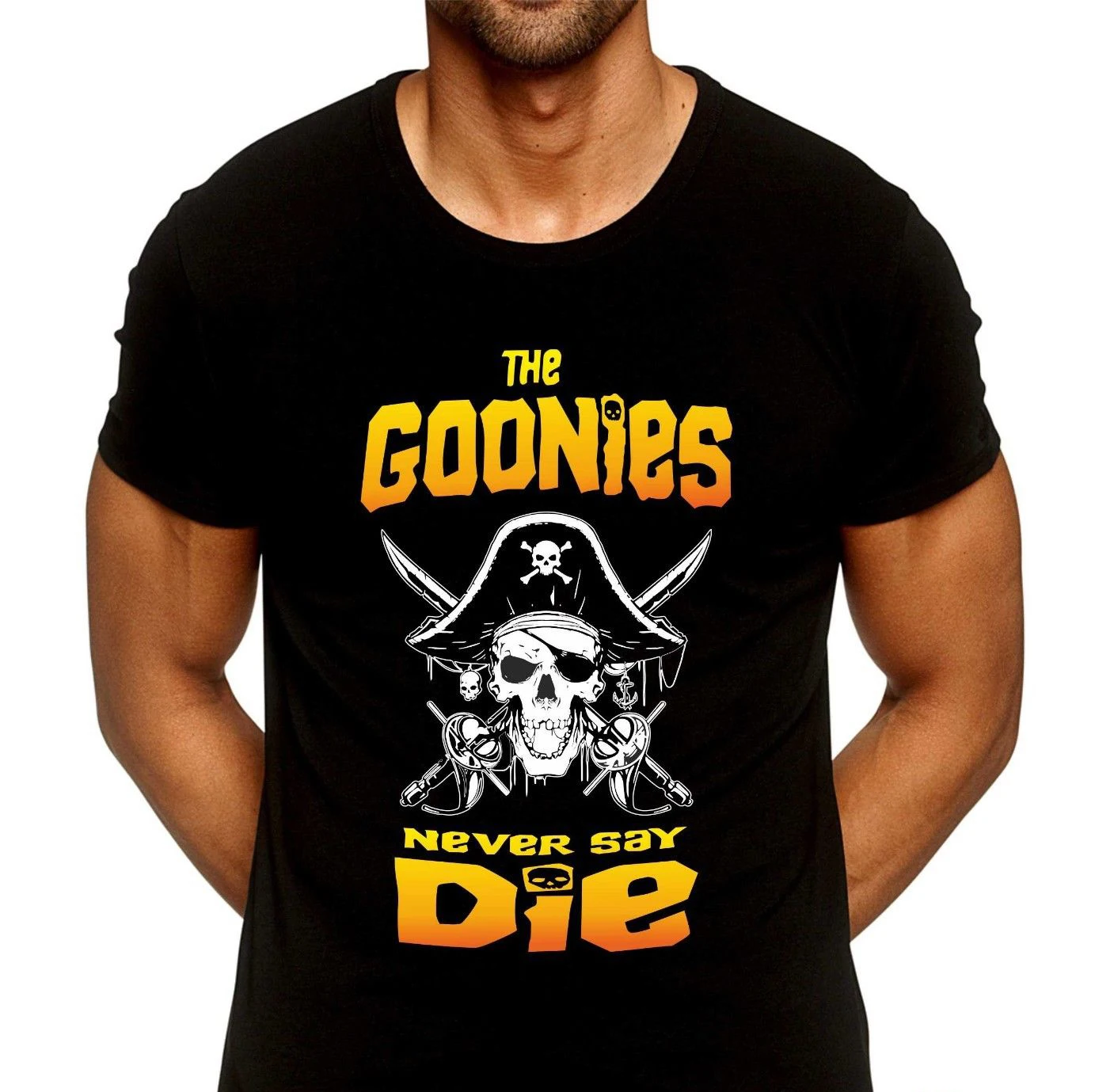 Футболка MAGLIETTA THE GOONIES 80's MOVIE FILM CHUNK MIKEY DATA MOUTH GOONDOCKS крутая Приталенная футболка с