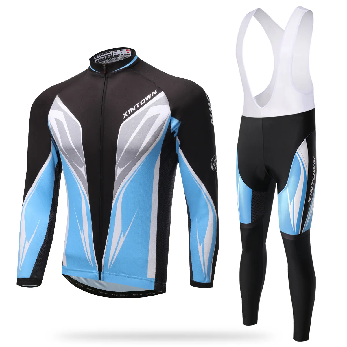 XINTOWN blast blue bike riding jersey gear strap long sleeved suit wear