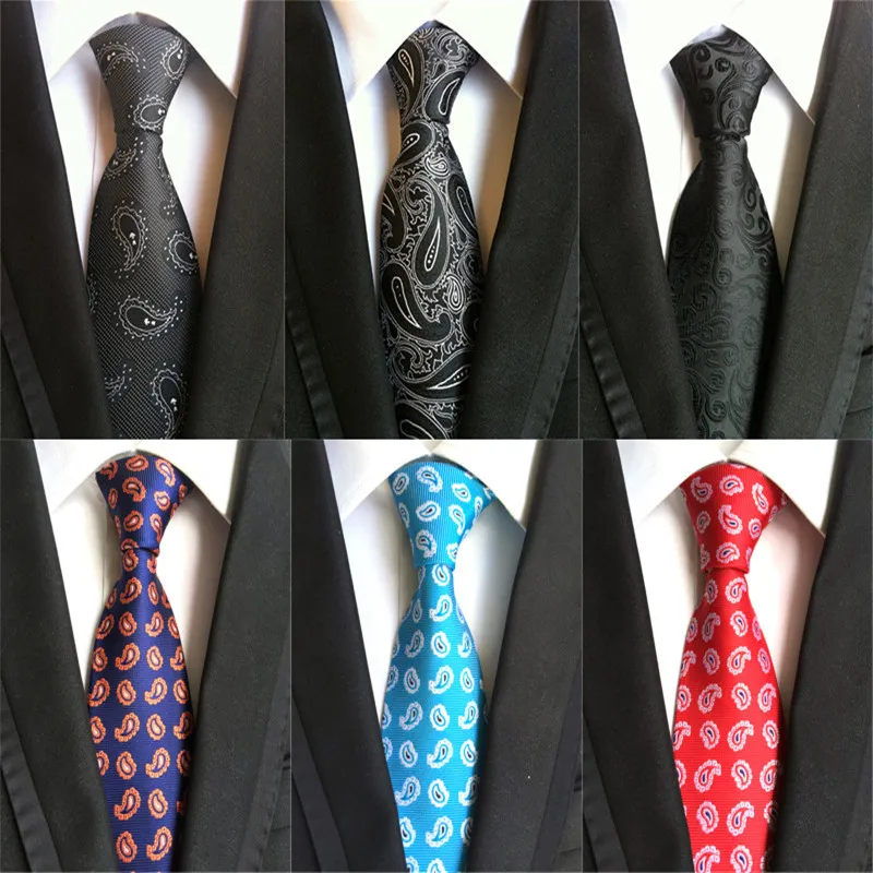 

CityRaider Corbatas Hombre 2018 Paisley Floral Silk Ties for Men Neck Tie Slim Mens Wedding Necktie Black Neckties Cravatta A032
