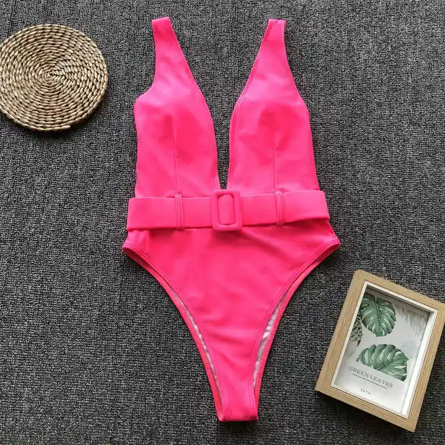 Buy Sexy Girdle One Pieces Swimsuit Women V neck