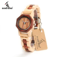 BOBO BIRD-reloj de madera M25 para mujer, accesorio de pulsera de cuarzo ligero con movimiento de lujo, con caja de regalo