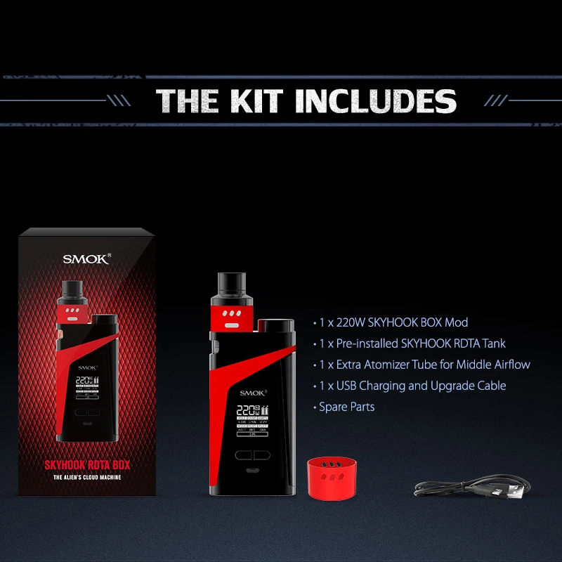 Оригинальный набор SMOK Alien Skyhook RDTA электронная сигарета вейп бокс мод испаритель 220