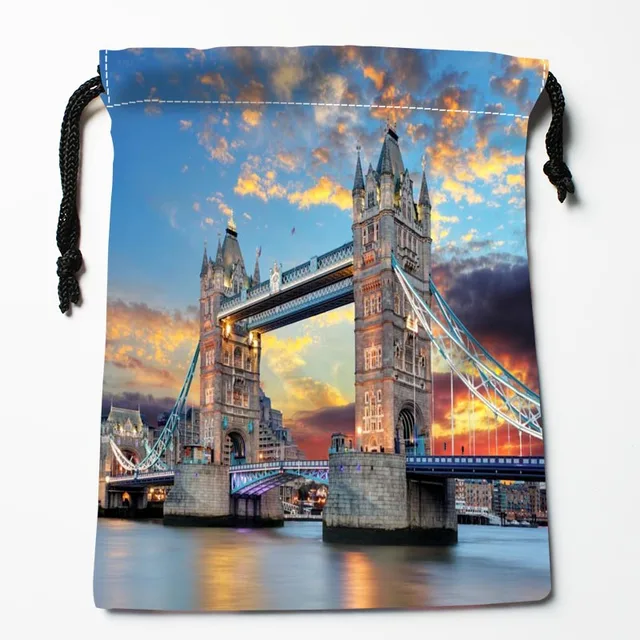 Best London Tower Bridge Drawstring Bags Custom Storage Printed Receive