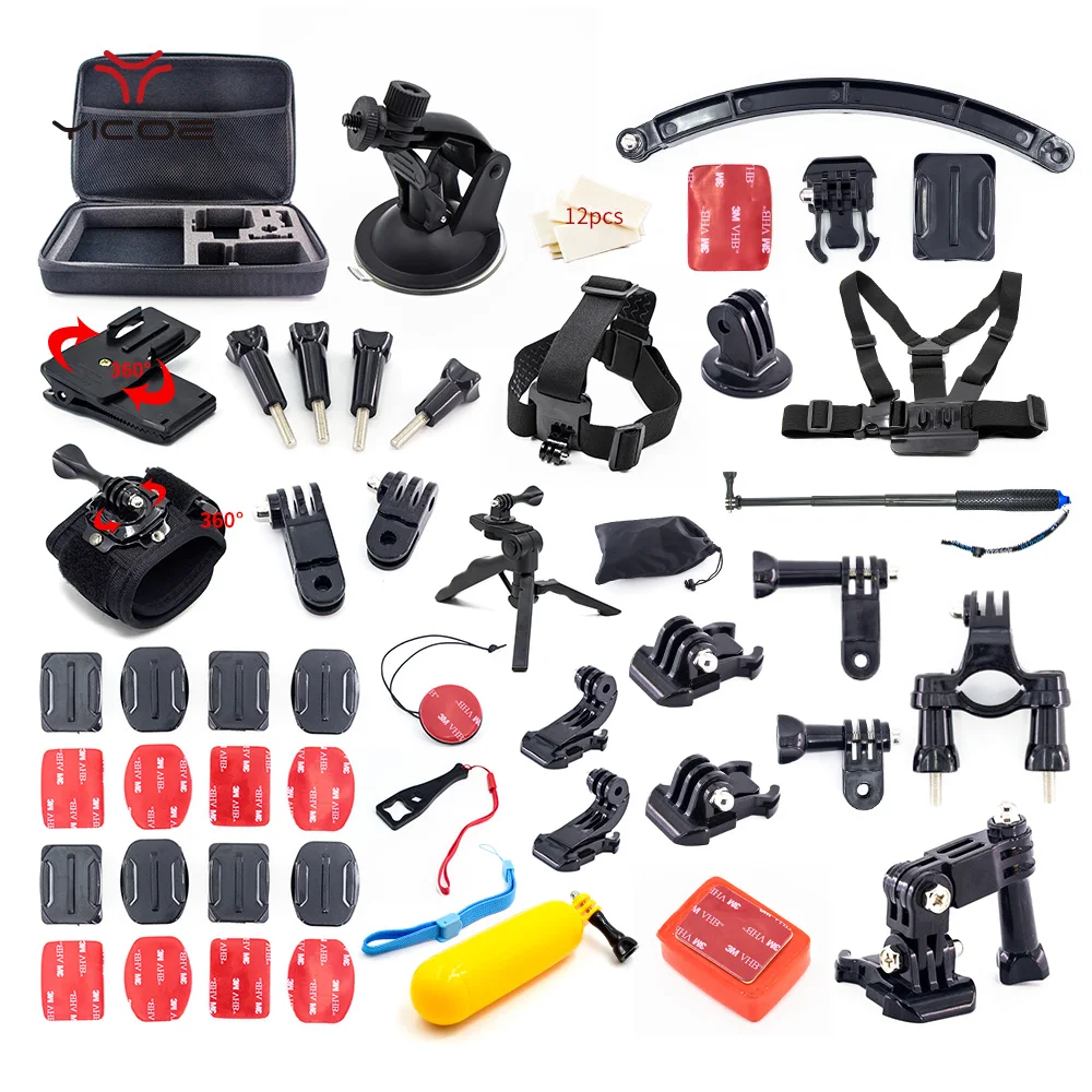 

for Gopro hero 6/5/4/3 Accessories Kit Xiaomi yi 4k mijia Helmet Tripod Stick Mount Go pro SJCAM SJ4000 Action Sport Camera Set
