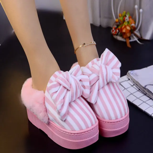 New Style Lovely Floor Soft Home Slippers Cotton Short Plush Warm ...