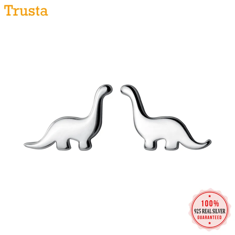 

Trusta 2019 New 925 Sterling Silver Jewelry Fashion Cute Small Dinosaur Stud Earrings Gift For Girls Kids Lady ED54