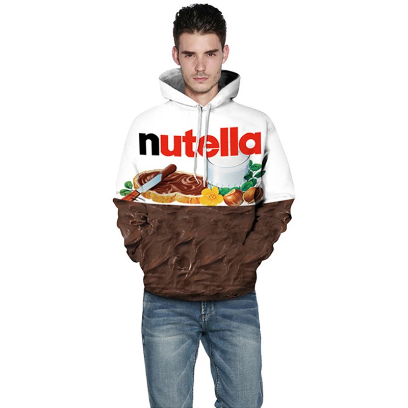 Lyprerazy Женская/мужская толстовка с принтом Nutella fedure хип-хоп Повседневный стиль Топы новые модные брендовые Пуловеры 3D толстовки