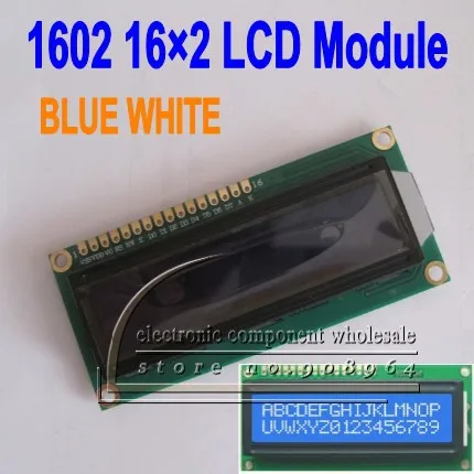 RHECCOW 50 шт./лот 5 в персонаж ЖК модуль дисплей LCM 1602 162 16X2 совместим с HD44780 синий