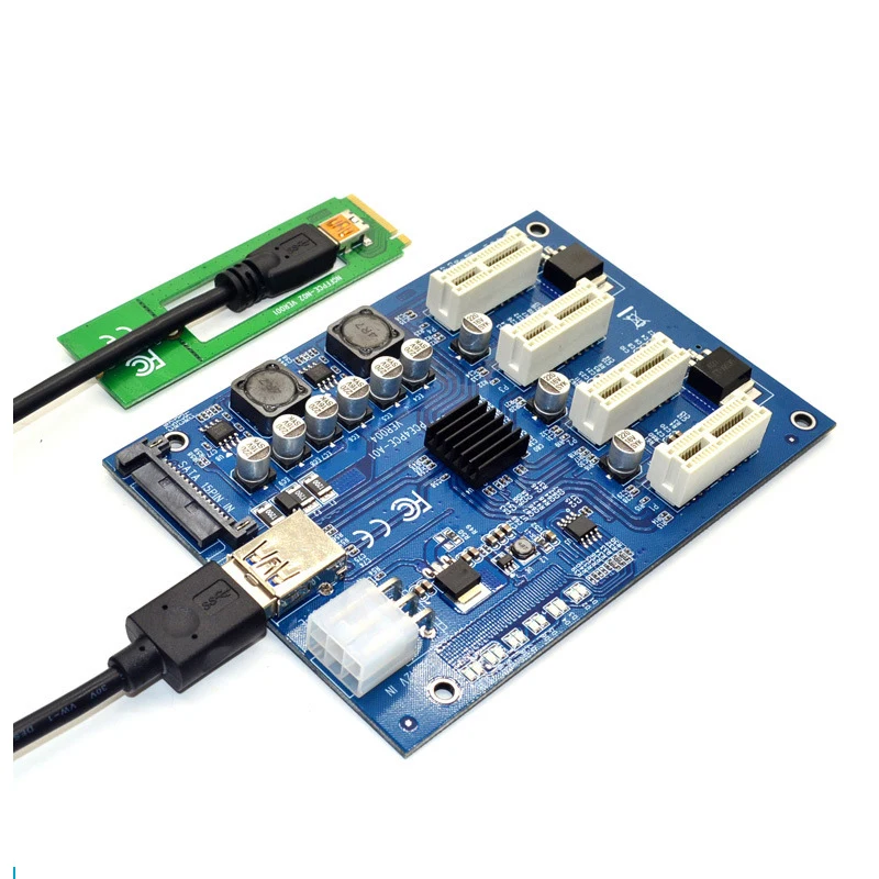 M.2 NGFF PCI-E PCI Express удлинитель Riser Card Adapter 4 PCI-E слот адаптер PCIe порт мультипликатор PCIE Express карта для майнинга