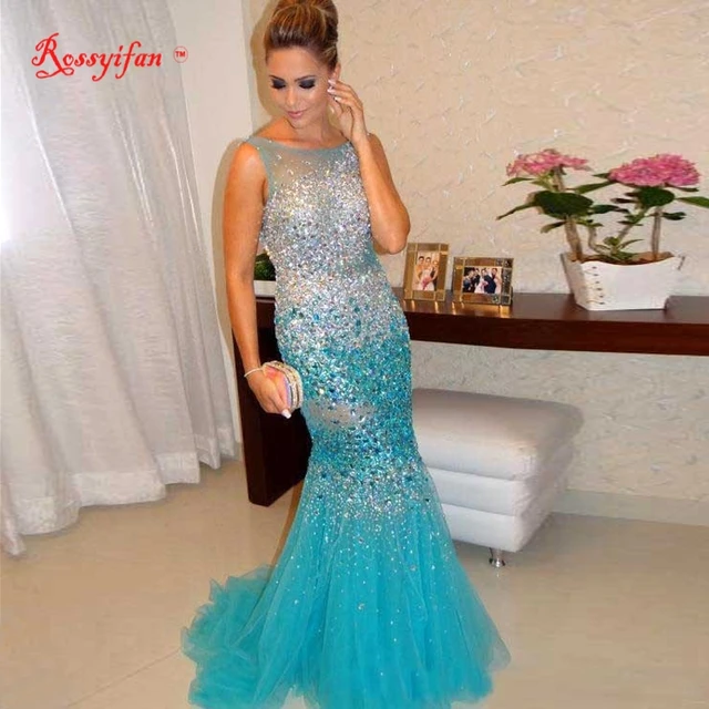 aqua mermaid dress