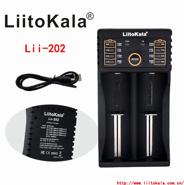 Зарядное устройство Liitokala Lii 202 для 1 2 в/3 7 в/4 25 В 18650/26650/18350/16340/18500 / AA/AAA|liitokala lii|charger