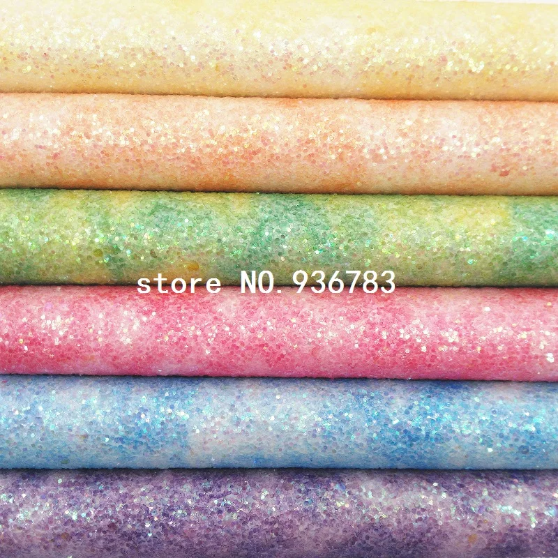 1PCS A4 SIZE 21X29cm Synthetic Leather Rainbow Chunky Glitter For Bow DIY handbags shoes MK074D | Дом и сад