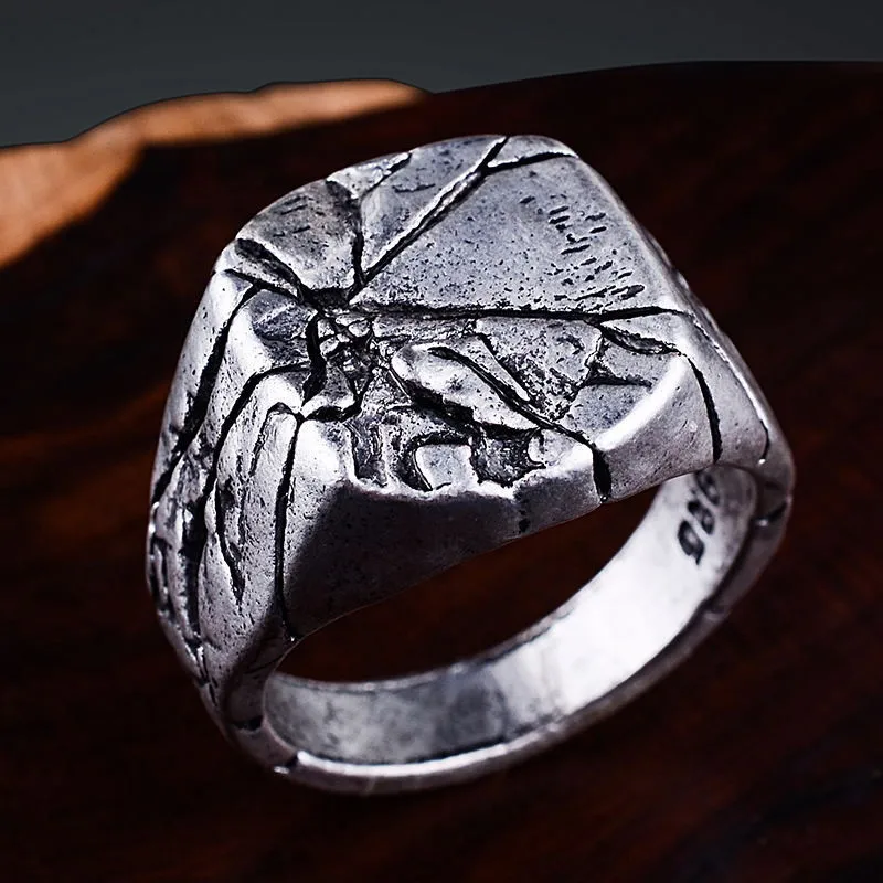 

Size 7-13 Smooth Men's Vintage Rock Punk Rings Cool 2019 New Fashion Individuality Retro Alloy ring set Jewelry Gift