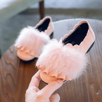 

2017 autumn and winter new children princess shoes girls small shoes warm plus cotton casual shoes size 26-35
