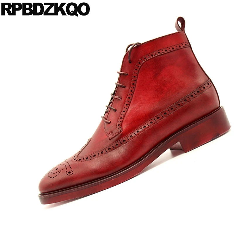 Handmade Men Green Wingtip brogue formal shoes Men brogue dress shoes Men shoes