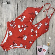 Сексуальный женский купальник с глубоким v-образным вырезом, Цельный купальник, бандаж, боди с цветочным принтом, монокини, Цветочный купальник, пляжная одежда для плавания