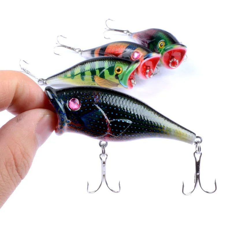 

1Pcs 6.5cm/10.g Floating Wobblers Crankbait Popper Ocean Fishing Baits Lure Artificial Hard Swimbait Peche Leurre With 2 Hooks
