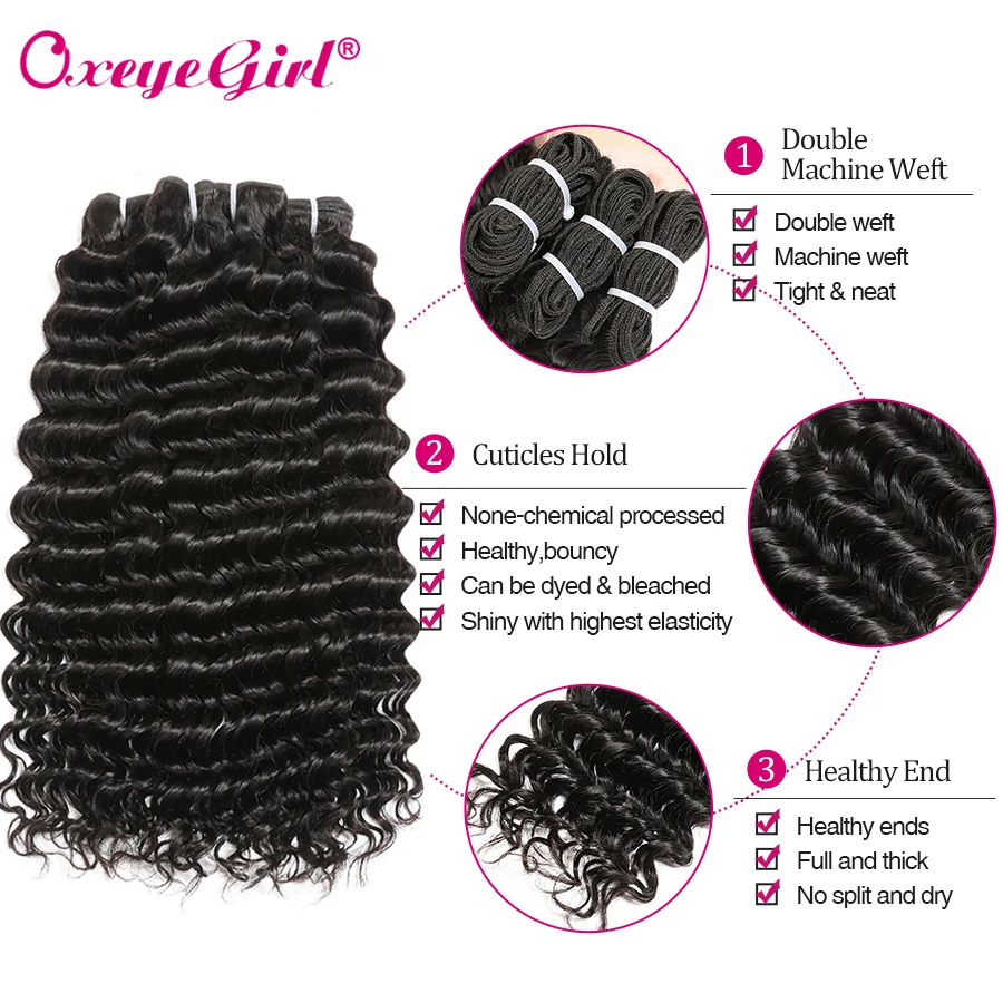 Deep Wave Bundles Brazilian Hair Weave Bundles Can Buy 1/3 Pcs Non Remy Deep Curly Hair Extensions Oxeye girl Human Hair Bundles Deep Wave Bundles Brazilian Hair Weave Bundles Can Buy 1/3 Pcs Non Remy Deep Curly Hair Extensions Oxeye girl Human Hair Bundles
